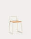 Tinn ash veneer chair with a beige metal structure