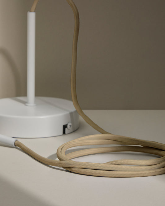 Fluvia metal lamp fitting in a white finish, 150 cm