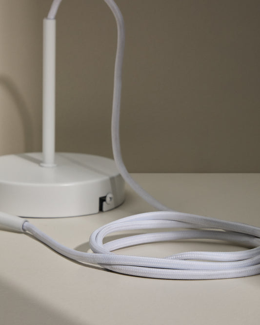 Fluvia metal lamp fitting in a white finish, 250 cm