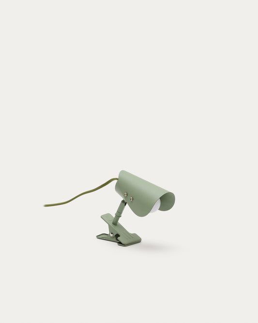 Jula small lamp with clamp in green metal