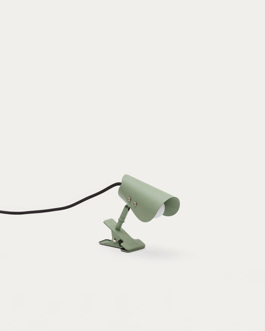 Jula small lamp with clamp in green metal