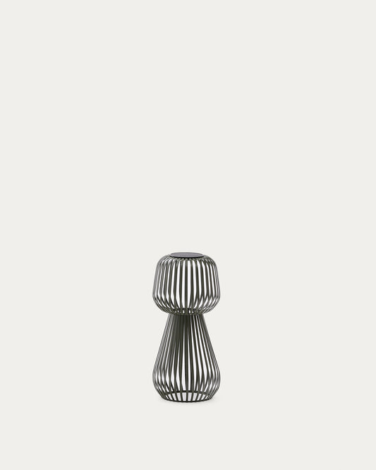 Reiba green metal solar table lamp