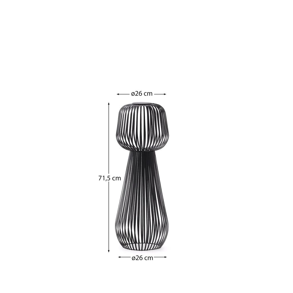 Reiba black metal solar floor lamp