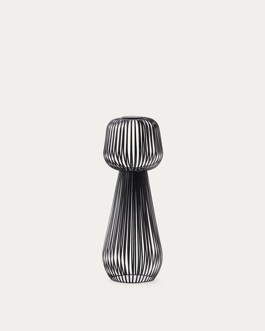 Reiba black metal solar floor lamp