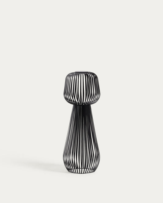 Reiba black metal solar floor lamp