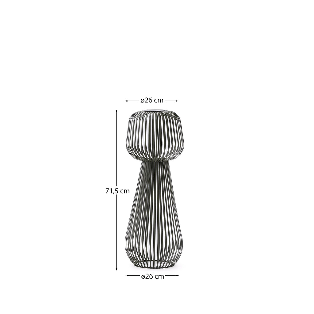 Reiba green metal solar floor lamp