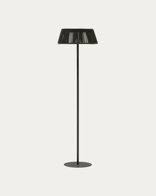 Aldet outdoor solar floor lamp in green rope cord Ø46cm