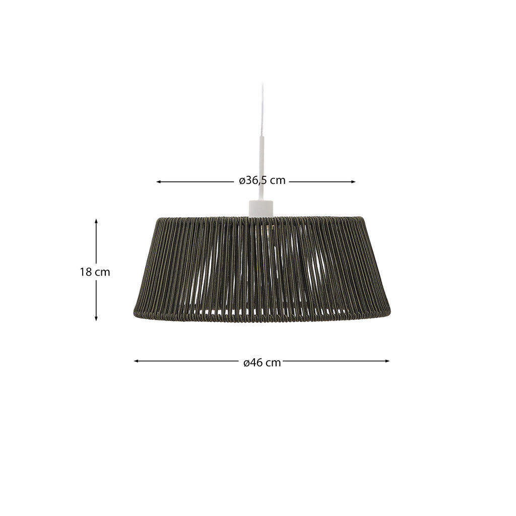 Aldet ceiling lampshade in black and green mottled rope cord Ø46cm