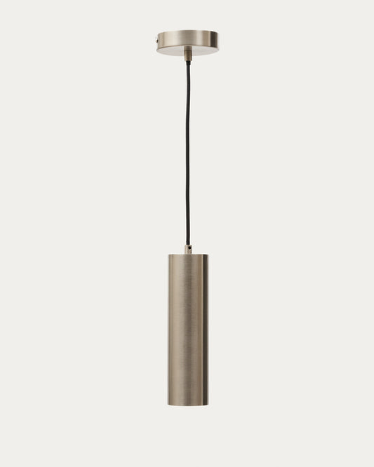 Andia aluminium ceiling lamp with brushed silver painted finish