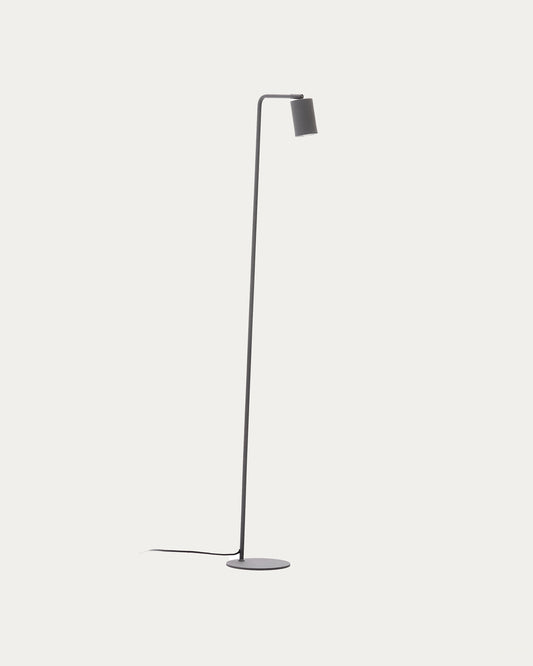 Manie metal floor lamp with black cast-iron-effect finish