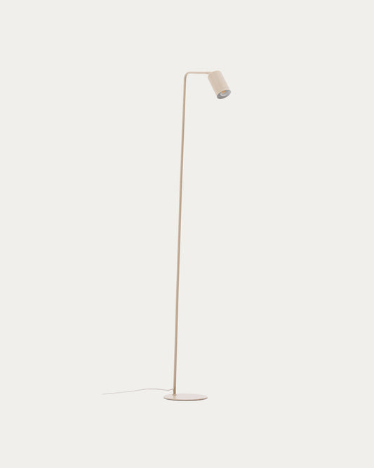 Manie metal floor lamp with beige textured finish