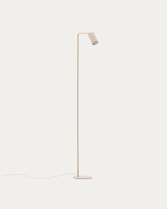 Manie metal floor lamp with beige textured finish