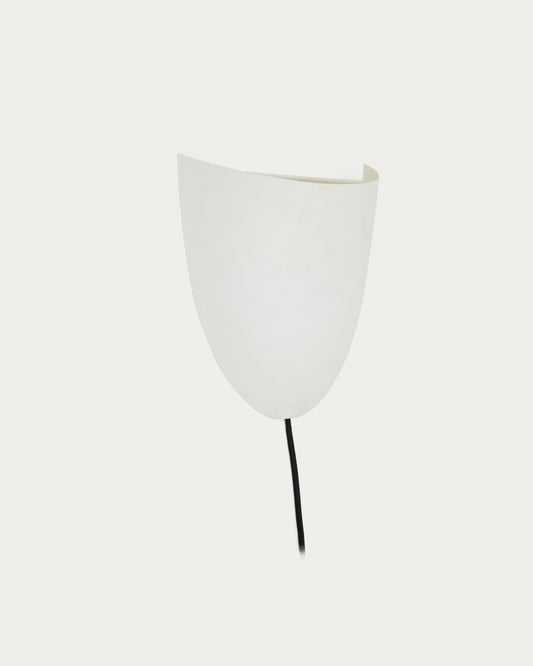 Nibla wall-mounted light fixture in white clay-effect metal