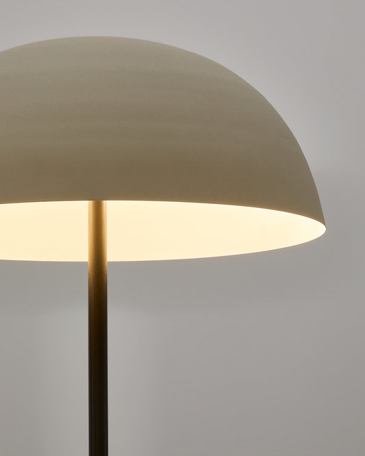 Nibla black metal floor lamp with white clay-effect shade