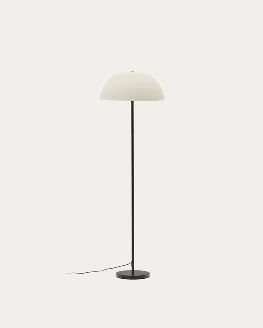 Nibla black metal floor lamp with white clay-effect shade