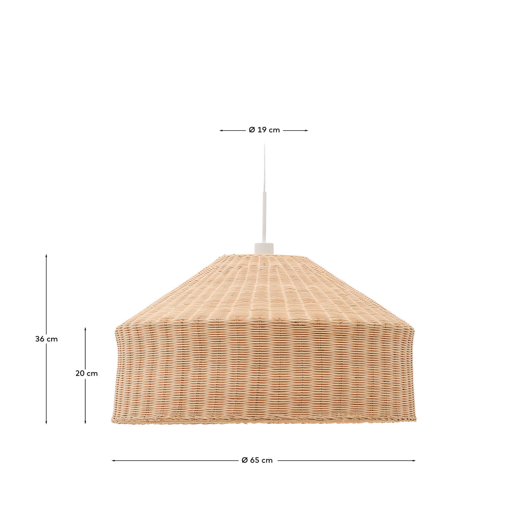 Ennia rattan lamp shade with light finish Ø65cm