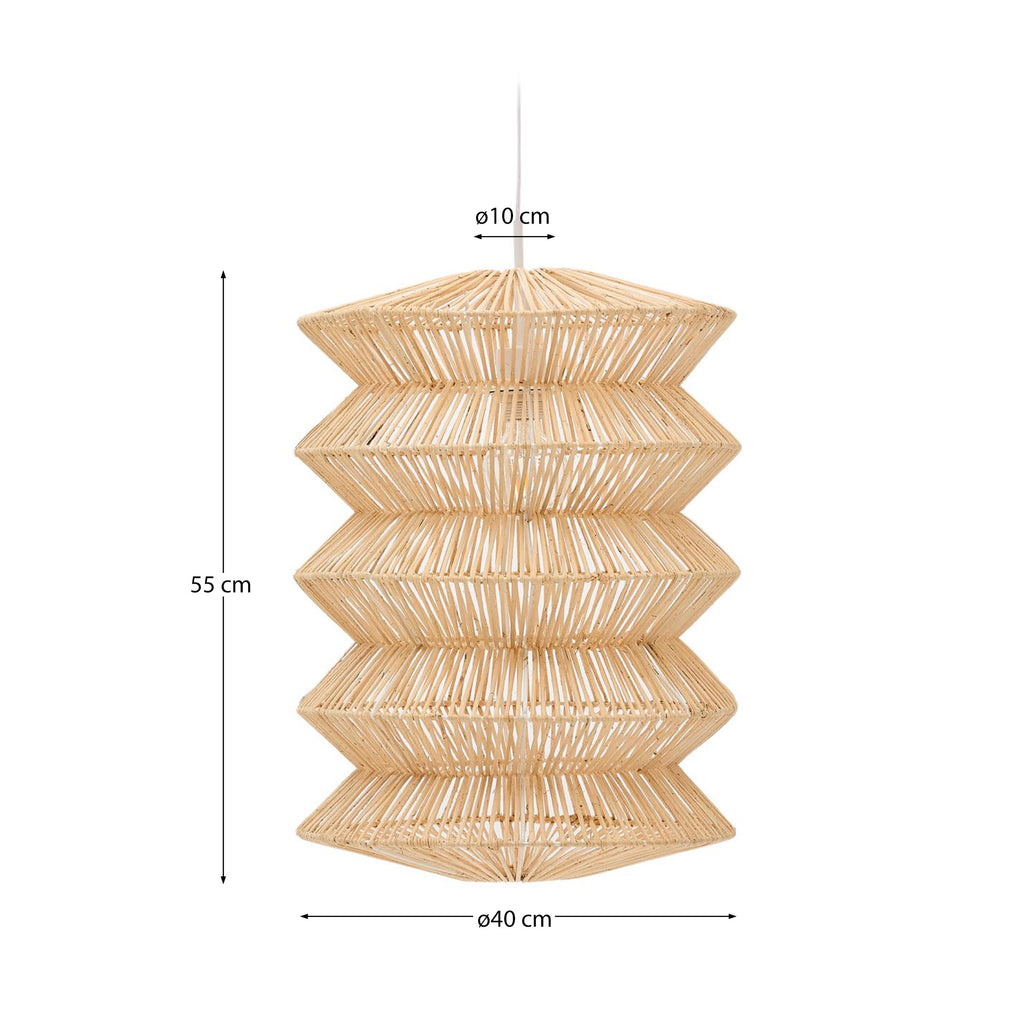 Dakit ceiling lamp shade in rattan with light finish 40 x 55cm