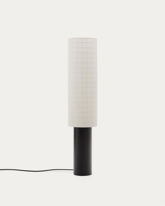 Dulan black metal floor lamp with cotton shade