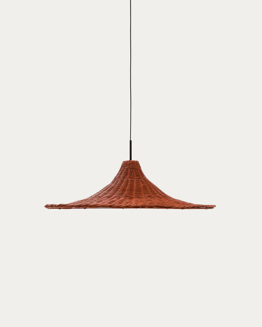 Bladia rattan ceiling lamp shade with terracotta finish Ø70cm