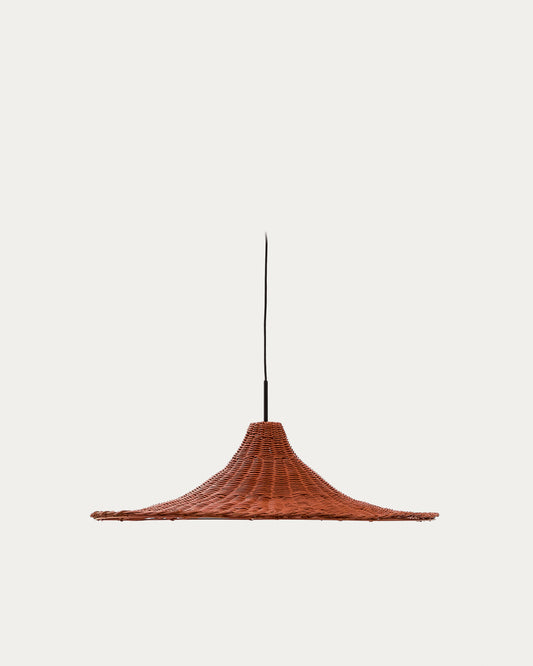 Bladia rattan ceiling lamp shade with terracotta finish Ø70cm