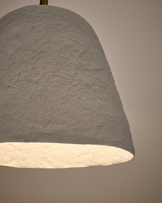 Lisora ceiling lamp in beige papier-mâché Ø25cm