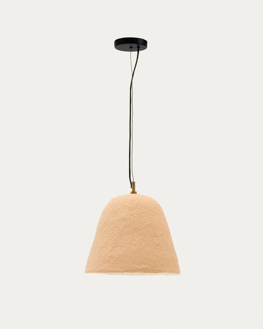 Lisora ceiling lamp in beige papier-mâché Ø25cm