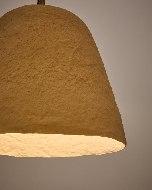 Lisora ceiling lamp in beige papier-mâché Ø35cm