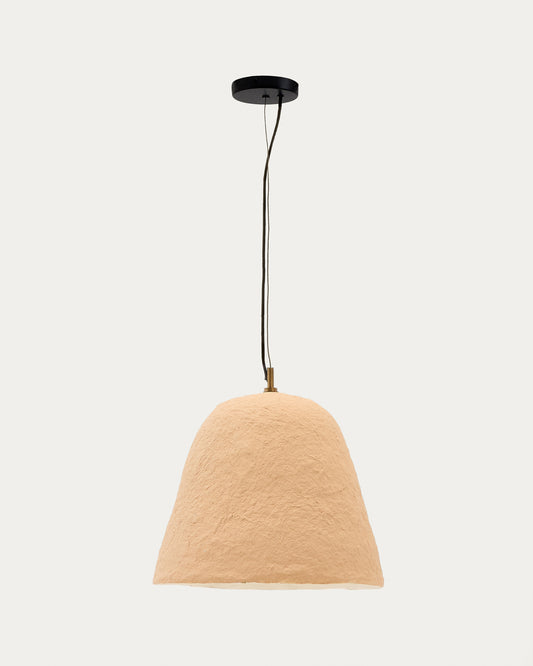 Lisora ceiling lamp in beige papier-mâché Ø35cm