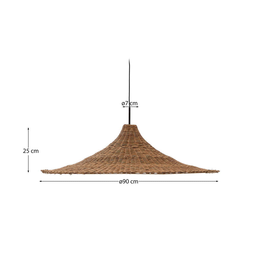Bladia rattan ceiling lamp shade with natural finish Ø90cm