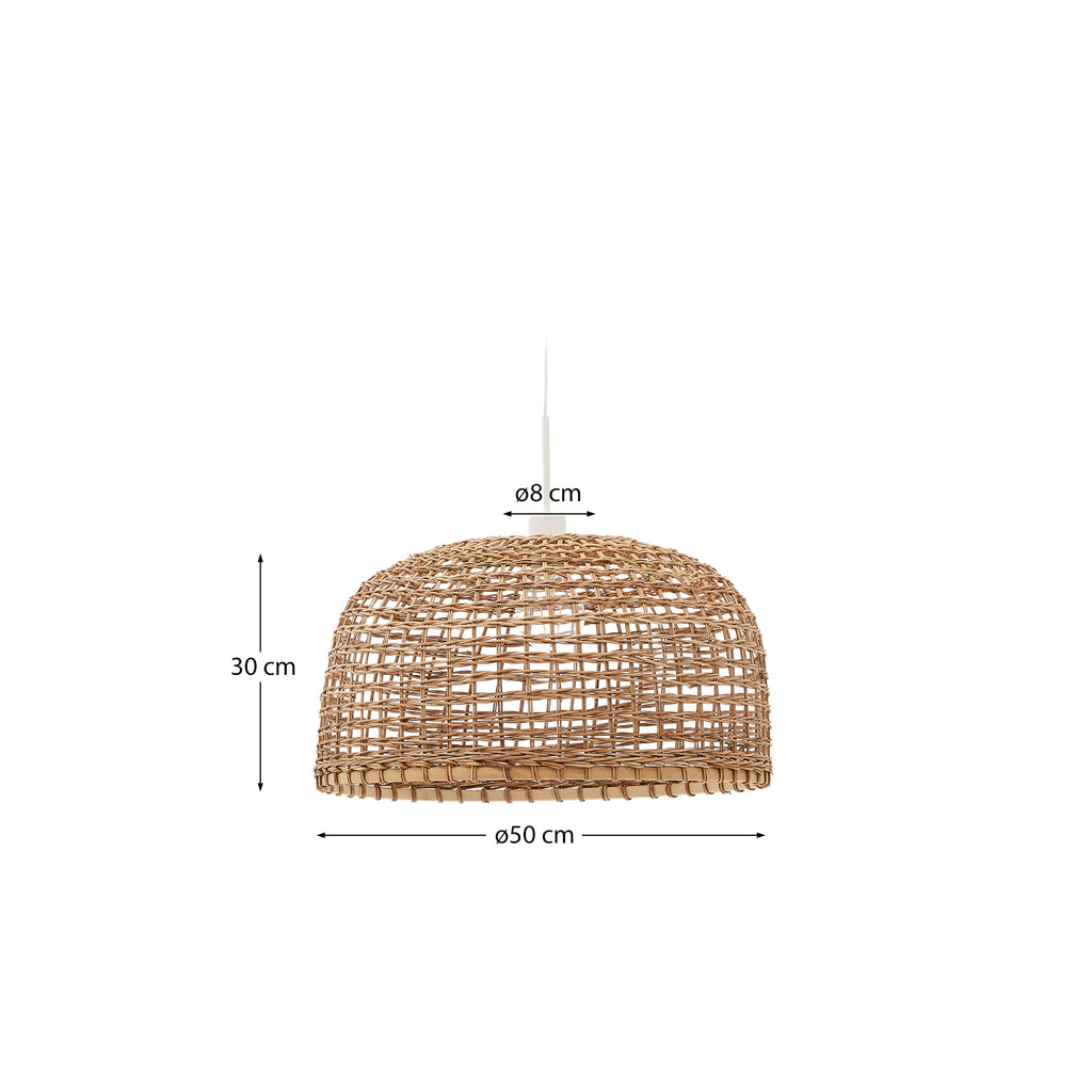 Dakira ceiling lamp shade in rattan with natural finish Ø52cm
