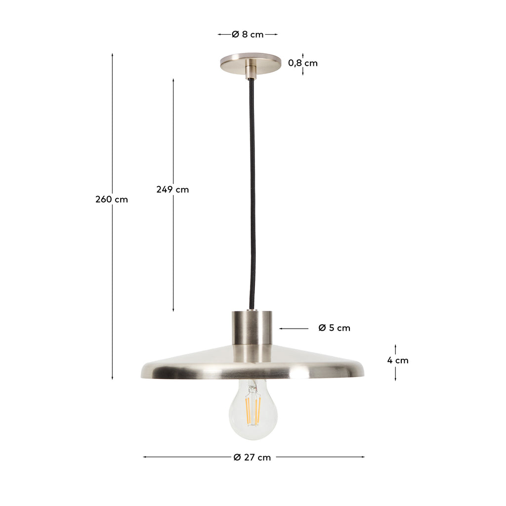 Nuvira ceiling lamp in light grey brushed metal