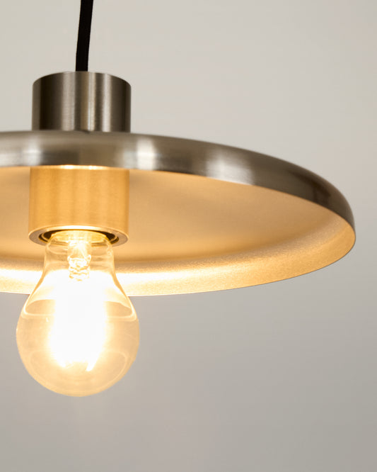 Nuvira ceiling lamp in light grey brushed metal