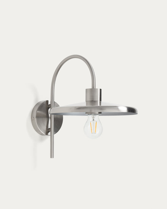 Nuvira wall light in light grey brushed metal