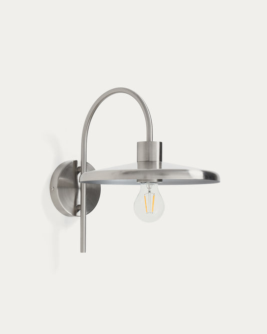 Nuvira wall light in light grey brushed metal