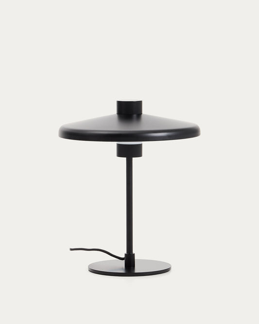 Nuvira table lamp in black satin metal