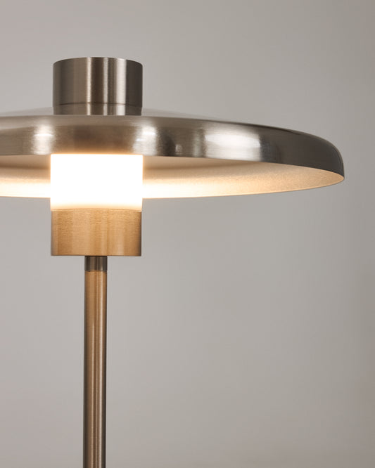 Nuvira table lamp in light grey brushed metal