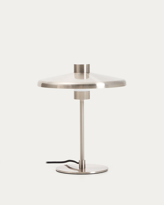 Nuvira table lamp in light grey brushed metal