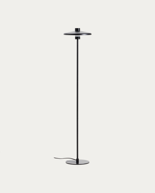 Nuvira floor lamp in black satin metal