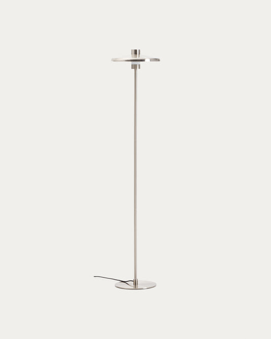 Nuvira floor lamp in light grey brushed metal