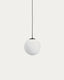 Brisia metal ceiling lamp with black finish and 1 frosted glass ball Ø30cm