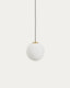 Brisia metal ceiling lamp with brushed brass finish and 1 frosted glass ball Ø30cm