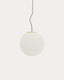 Brisia metal ceiling lamp with brushed brass finish and 1 frosted glass ball Ø50cm