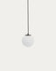 Brisia metal ceiling lamp with black finish and 1 frosted glass ball Ø15cm