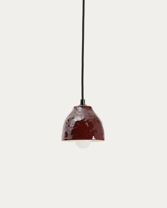 Drava ceiling lamp in burgundy ceramic