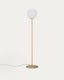 Brisia metal floor lamp with brushed brass finish and 1 frosted glass ball Ø30cm