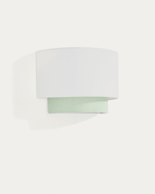 Bianella cotton and turquoise corduroy wall light Ø 40cm