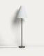 Navat metal floor lamp with brushed silver finish