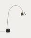 Arnolia brushed steel and black marble floor lamp