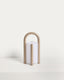 Leros small portable table lamp in taupe polyethylene and steel