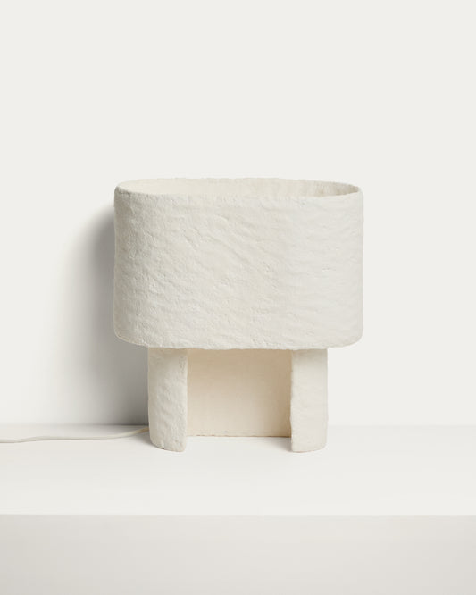 Bedala white papier-mâché table lamp